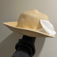 アフタヌーンティー　麦わら帽子　帽子　レディース　リボン　かわいい　夏　お庭仕事の画像