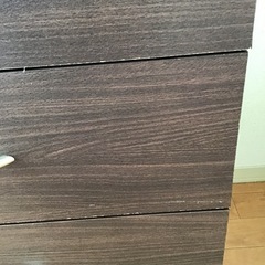 4段引き出しキャビネット／ダークブラウンの画像