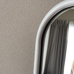 キャスター付き姿見ミラー／角度調整可の画像