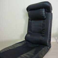 倉庫保管　詳細不明品　レーシング 座椅子 【スーパーハイバック】 低反発 PVC×メッシュ フリーロックギア 18段階 リクライニング パーソナルチェア ゲーミング座椅子 ブラックの画像