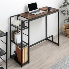 タンスのゲン スタンディングデスク 幅120cm フットレスト付き ラック付き パソコンデスク の画像