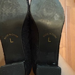 ブラック レース パンプス L 24cmの画像