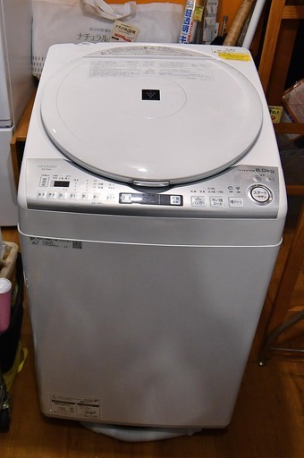 ●近郊格安配送！設置・処分も承ります！●シャープ　乾燥機付き(^^♪　洗濯機　8.0ｋｇ　ES-TX8B　中古品●相模原　横浜　神奈川