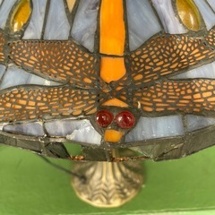 アンティーク　ステンドグラス　高さ53cm トンボ 柄　スタンドライトの画像