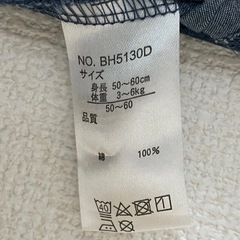 バースデイ デニム ロンパース 50-60の画像