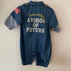 バースデイ デニム ロンパース 50-60の画像