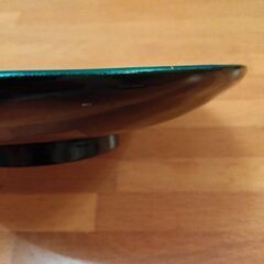 べトナム　漆器　丸皿　鳥　ブルーの画像