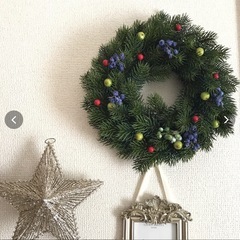 クリスマスリースの画像