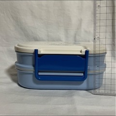 弁当箱 楕円形 ブルー箸付き　の画像