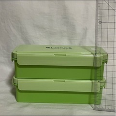 2段式弁当箱 緑色の画像