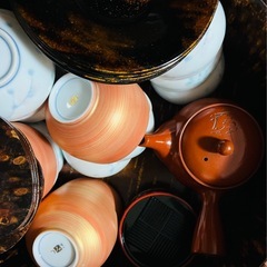 伝統工芸樺細工☆茶びつ、コースター他の画像