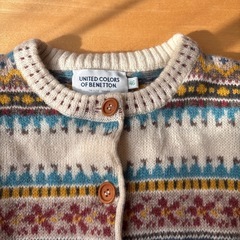 ベネトン　フェアアイル柄 ニットカーディガンの画像