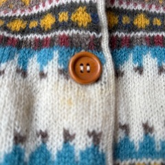 ベネトン　フェアアイル柄 ニットカーディガンの画像