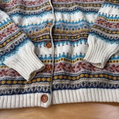 ベネトン　フェアアイル柄 ニットカーディガンの画像