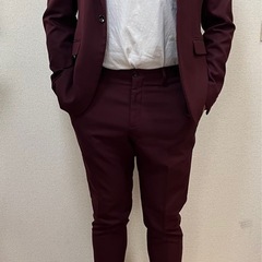 ZARA バーガンディ スーツ上下
セットの画像