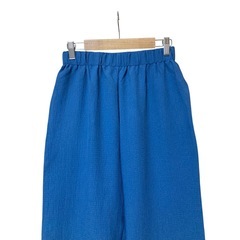 【美品】SHEIN ワイドパンツ ウエスト総ゴム 韓国 ブルー 青 Ｓの画像