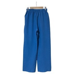 【美品】SHEIN ワイドパンツ ウエスト総ゴム 韓国 ブルー 青 Ｓの画像