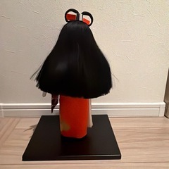 日本人形 オレンジ花柄着物の画像