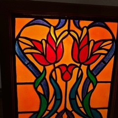アンティーク  チューリップ ステンドグラス ライト ランプ 照明の画像
