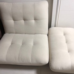 1人掛けソファオットマン付　ivoryの画像
