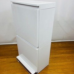 2段フット開閉式ゴミ箱 サイズ:幅400×奥行270×高さ750mmの画像