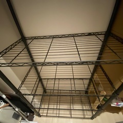 ステンレスラック　メタルラック　棚　4段　茶色の画像