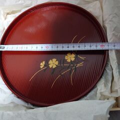 新品箱入り【丸盆×２／京都象彦／九代西村彦兵衛】の画像