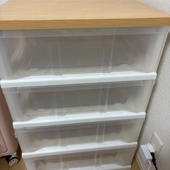 【2個or1個】チェスト 木製天板ストッカー 550 組立式 4段　高さ79の画像