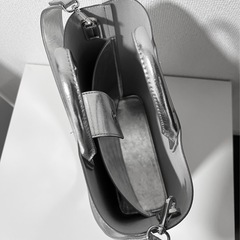 ADAM ET ROPE' ダブルポケット　トートバッグ シルバー　アダムエロペの画像