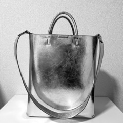ADAM ET ROPE' ダブルポケット　トートバッグ シルバー　アダムエロペの画像