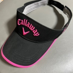 【Callaway】キャロウェイ サンバイザー レディース ブラック×ピンク ゴルフウェアの画像