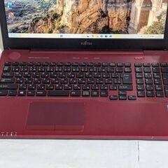 🎅富士通🌟LifeBook🌟AH45B2🌟美品赤🌟SSD256GB🌟WIN11🌟Office2021の画像