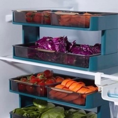 新品❤️5段 食材収納ラック グリーン 30cm x 18cm x 44cmの画像