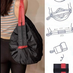 新品❤️ 折りたたみバッグ 青色　ストラップの画像