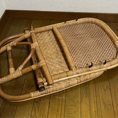 ラタン　籐　2段階調整　座椅子　折りたたみ
の画像