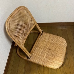 ラタン　籐　2段階調整　座椅子　折りたたみ
の画像