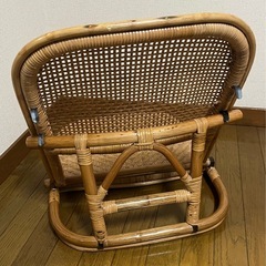 ラタン　籐　2段階調整　座椅子　折りたたみ
の画像