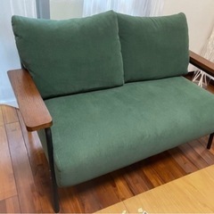 コーデュロイ生地　２人掛けソファの画像