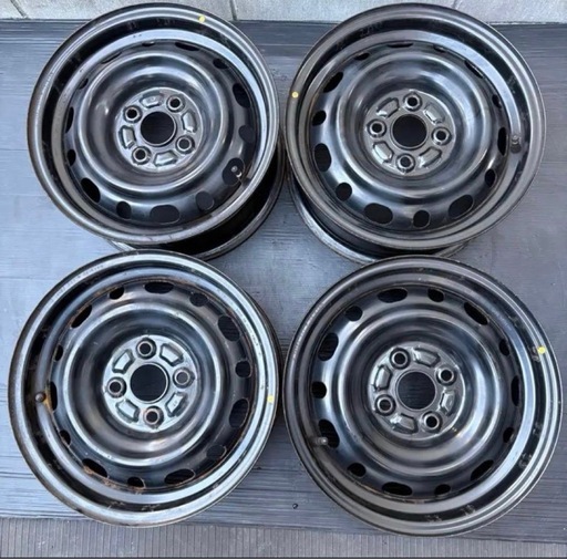軽カスタム定番人気品‼️デミオ鉄チン 14×6J +45 4本