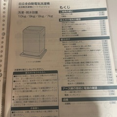 日立全自動洗濯機の画像