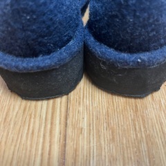 16cm 秋　冬　フェルト　ストラップ　シューズ　マジック　ネイビー　紺　バレエシューズ　の画像