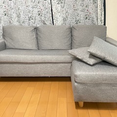 三人掛けソファー オットマン付き 美品の画像