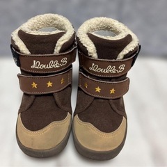 美品 Double.B ダブルビー ファーブーツ 16cm ブラウン 日本製冬用の画像