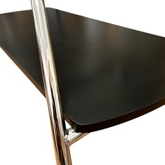 ニトリ ダラス ガラス天板 黒×シルバー脚 幅100cmの画像