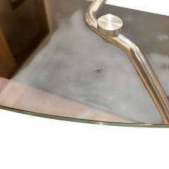 ニトリ ダラス ガラス天板 黒×シルバー脚 幅100cmの画像