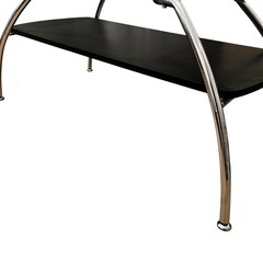 ニトリ ダラス ガラス天板 黒×シルバー脚 幅100cmの画像