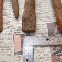 平タガネ ピンポンチ チス チゼル 6本セット 鏨 ハツリ 削り 石材 タイル ブロックの画像