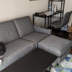 ニトリ 布張りカウチソファ(CA2 DR-GY)の画像