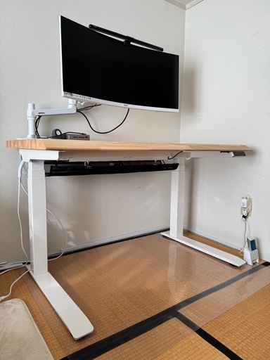 Flexispot 電動昇降式デスクE7 Pro コの字型ホワイト (しまっこ) 富田