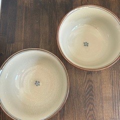 ✨新品 未使用品✨めん鉢　小花模様　ブルー＆グリーン2個セット　うどん鉢　どんぶり　の画像